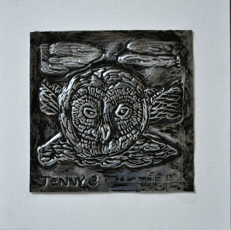 Aluminum bas relief "The Owl"