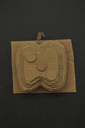 cardboard sculpture - apple